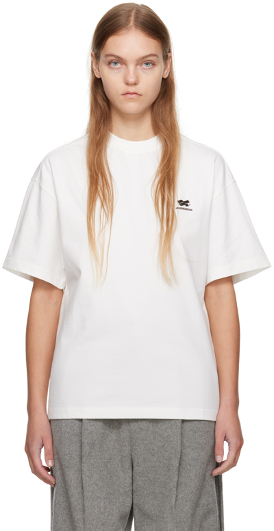 Shop Ader Error Off-white Embroidered T-shirt In Off White