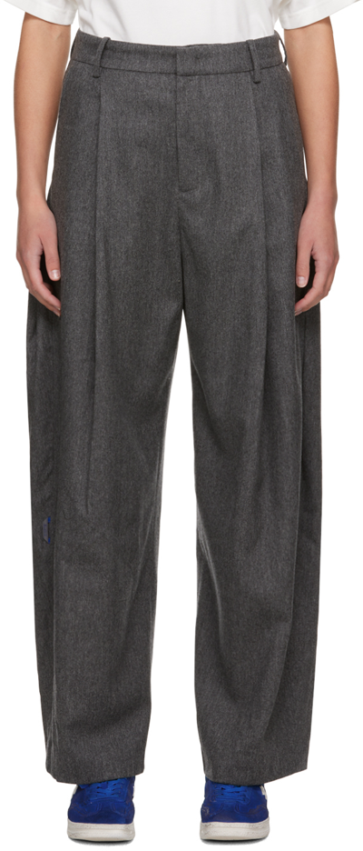 Shop Ader Error Gray Oceola Trousers In Charcoal