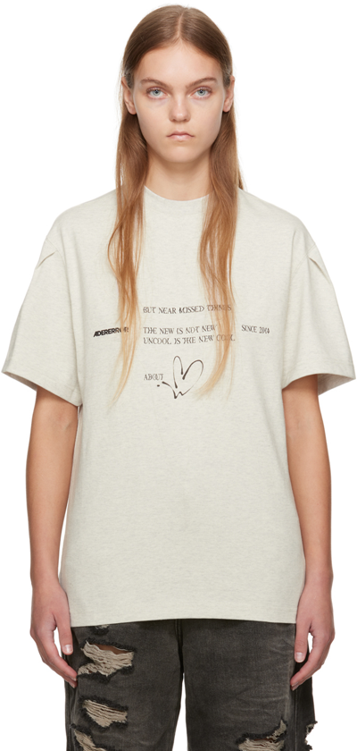 Shop Ader Error Beige Twinkle Heart T-shirt In Oatmeal