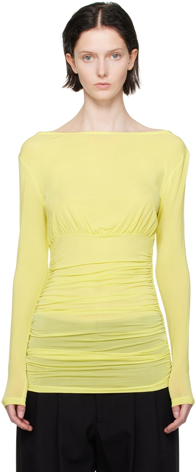 Shop Paloma Wool Green Lil Long Sleeve T-shirt In C/105 Dark Yellow