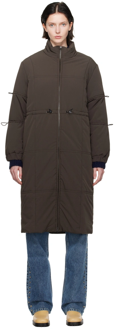 Shop Paloma Wool Brown Mist Coat In C/326 Dark Brown