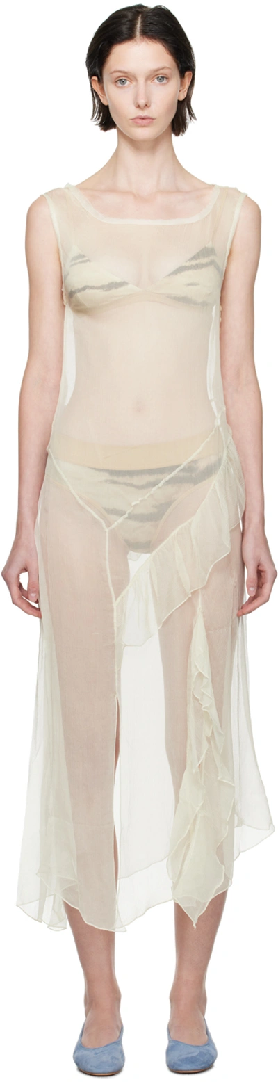 Shop Paloma Wool Off-white Fox Midi Dress In C/620 Ecru