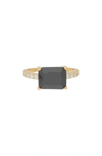 Shop Nordstrom Rack Cubic Zirconia Ring In Clear- Black- Gold