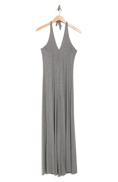 Shop Go Couture Wide Leg Halter Jumpsuit In Dark Slate