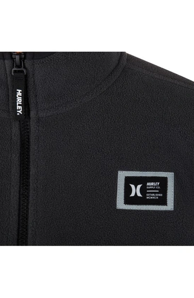 Shop Hurley Mesa Windchill Quarter-zip Fleece Sweatshirt In Dark Stone Grey