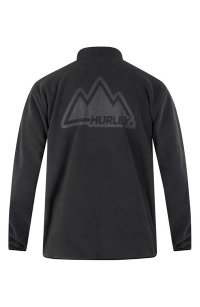 Shop Hurley Mesa Windchill Quarter-zip Fleece Sweatshirt In Dark Stone Grey