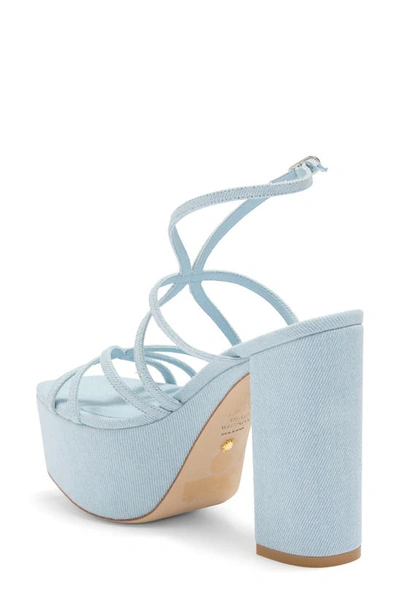 Shop Stuart Weitzman Barelythere Square High Platform Sandal In Light