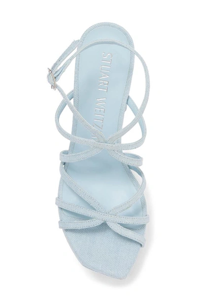 Shop Stuart Weitzman Barelythere Square High Platform Sandal In Light