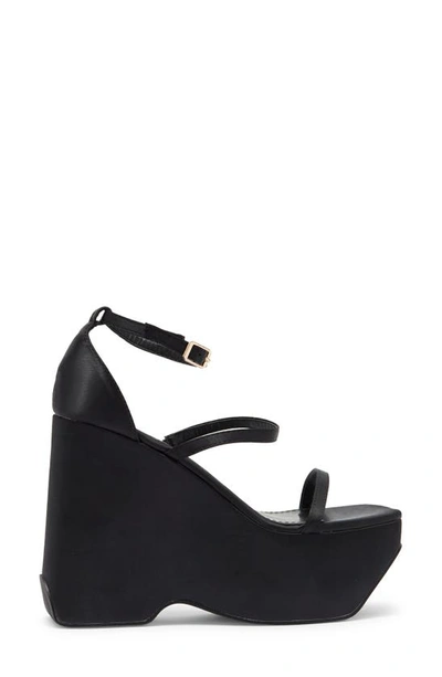 Shop Azalea Wang Indy Platform Wedge Sandal In Black