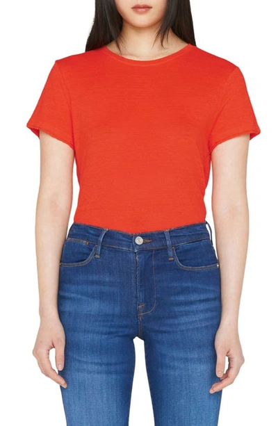 Shop Frame Easy True Organic Linen T-shirt In Red Orange