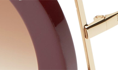 Ferragamo 52mm Gancio Round Sunglasses In Bordeaux