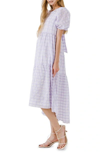 English Factory Plaid Swing Dress In Lavender
