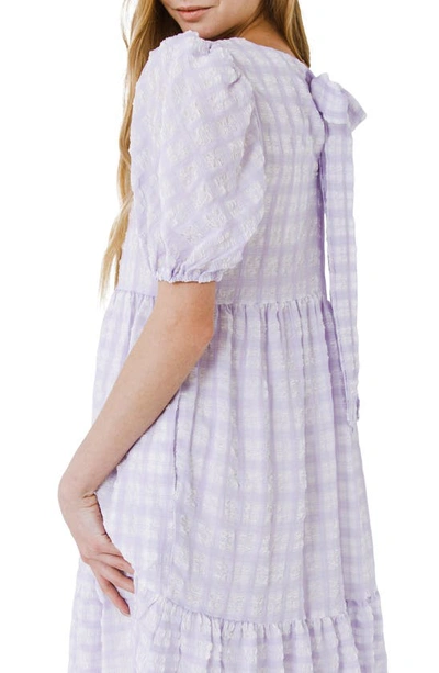 English Factory Plaid Swing Dress In Lavender