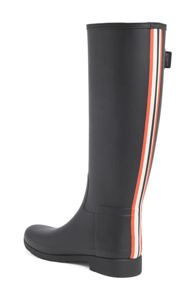 Shop Hunter Stripe Knee High Rain Boot In Black