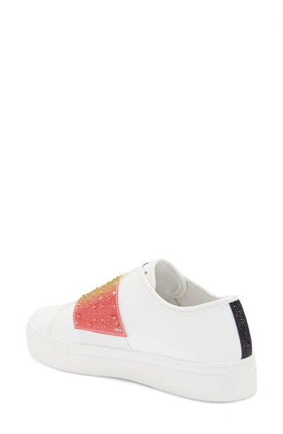 Karl Lagerfeld Remmy Rhinestone Slip-on Sneaker In Pink/ Yellow Multi