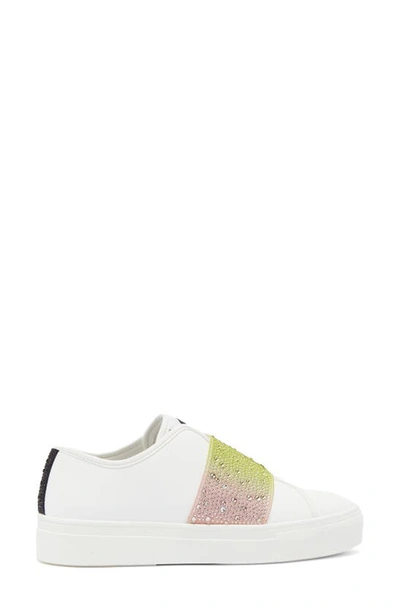 Karl Lagerfeld Remmy Rhinestone Slip-on Sneaker In Pink/ Yellow Multi