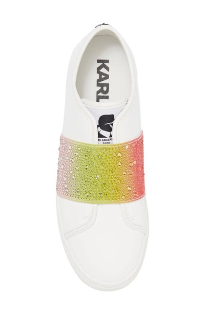 Karl Lagerfeld Remmy Rhinestone Slip-on Sneaker In Pink/ Yellow Multi