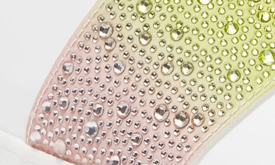 Karl Lagerfeld Remmy Rhinestone Slip-on Sneaker In Pink/ Yellow Multi