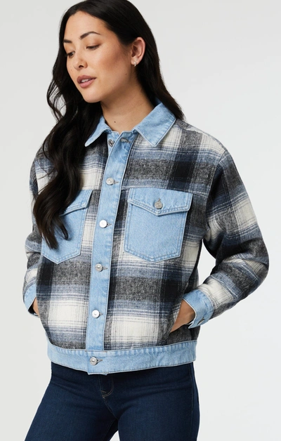 Mavi Nellie Jacket In Grey Plaid In Grey