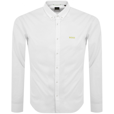Shop Boss Athleisure Boss Biado R Long Sleeved Shirt White