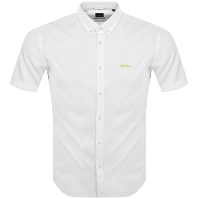 Shop Boss Athleisure Boss Biado R Short Sleeved Shirt White