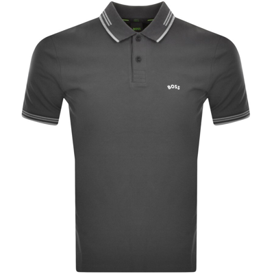 Shop Boss Athleisure Boss Paul Curved Polo T Shirt Grey