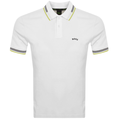 Shop Boss Athleisure Boss Paul Curved Polo T Shirt White