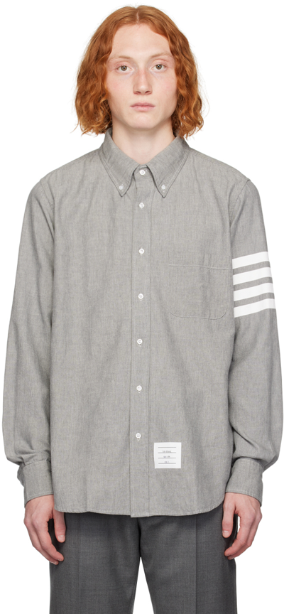 Shop Thom Browne Gray 4-bar Shirt In 035 Med Grey