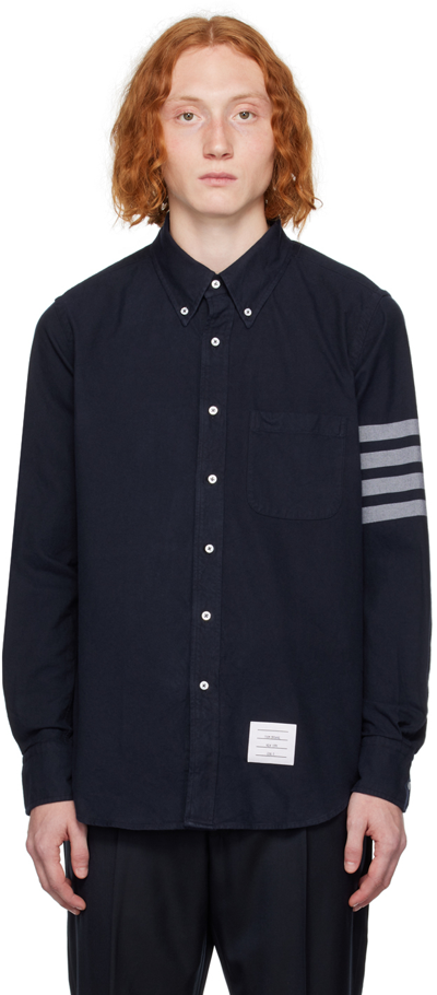 Shop Thom Browne Navy 4-bar Shirt In 415 Navy