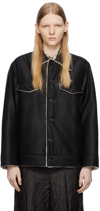 Shop Umber Postpast Brown Collared Jacket In Dark Brown