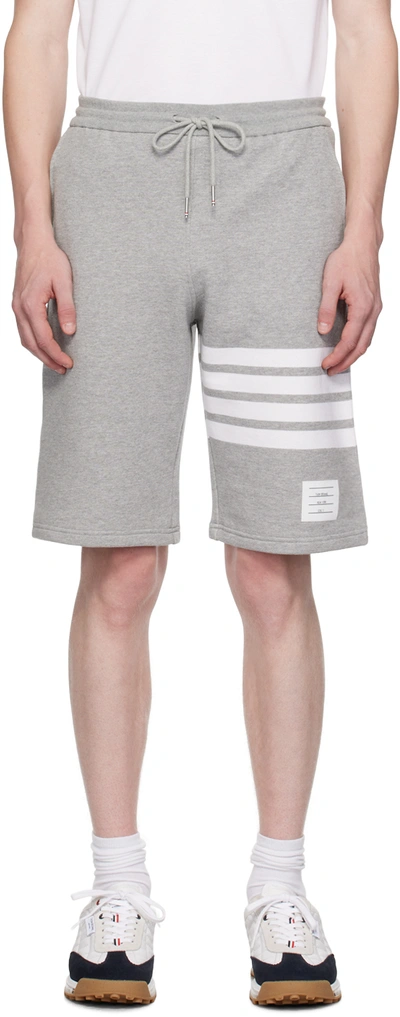 Shop Thom Browne Gray 4-bar Shorts In 068 Light Grey