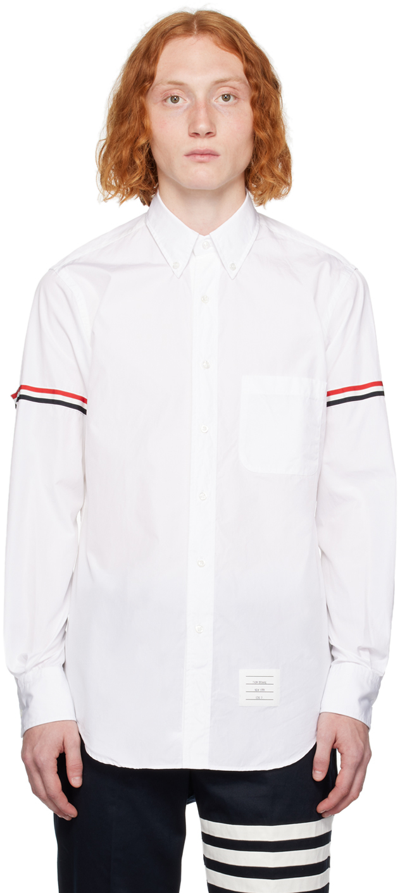 Shop Thom Browne White Grosgrain Armband Shirt In 100 White