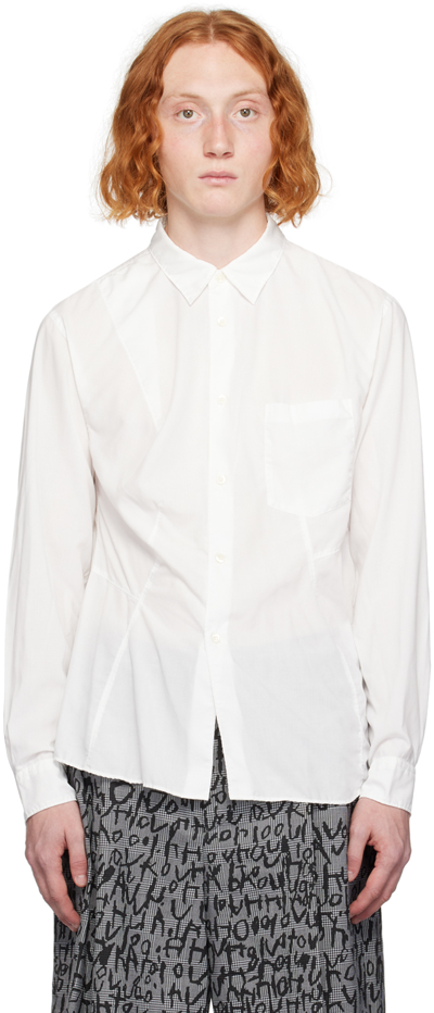 Shop Comme Des Garçons Homme Deux White Asymmetric Shirt