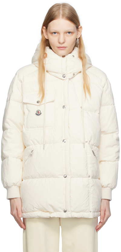 Shop Moncler Off-white Karakorum Down Jacket In 041 White