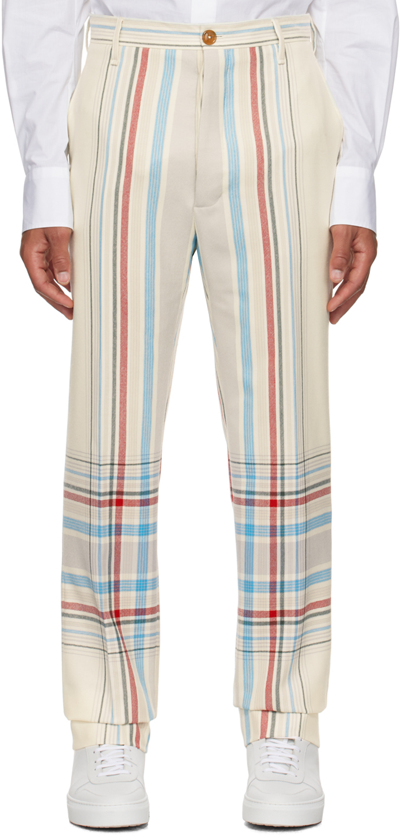 Shop Vivienne Westwood Off-white Cruise Trousers In 233-w00n9-p203lr