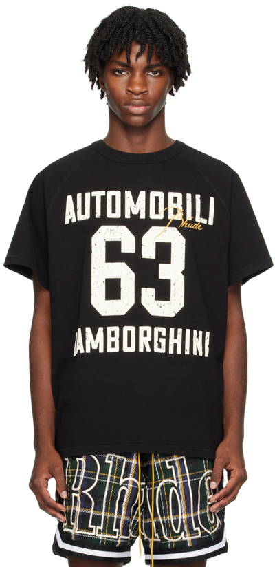 Shop Rhude Black Automobil Lamborghini Edition T-shirt In Vintage Black