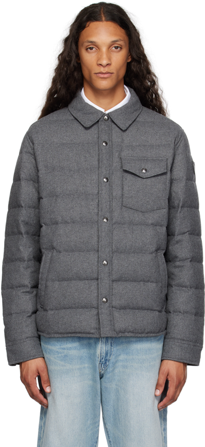 Shop Polo Ralph Lauren Gray Quilted Down Jacket In Barclay Heather