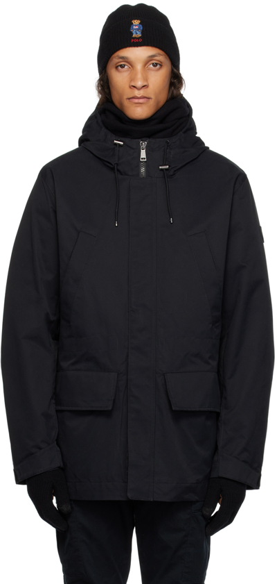 Shop Polo Ralph Lauren Black Hooded Jacket In Polo Black