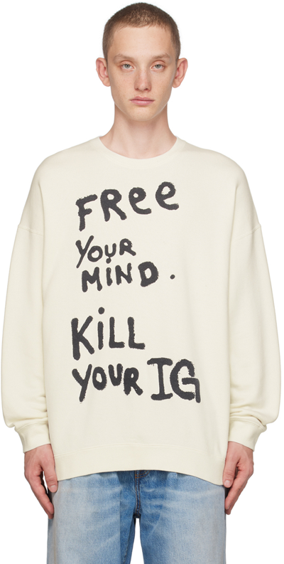 Shop R13 Off-white 'free Your Mind' Sweater In Ecru