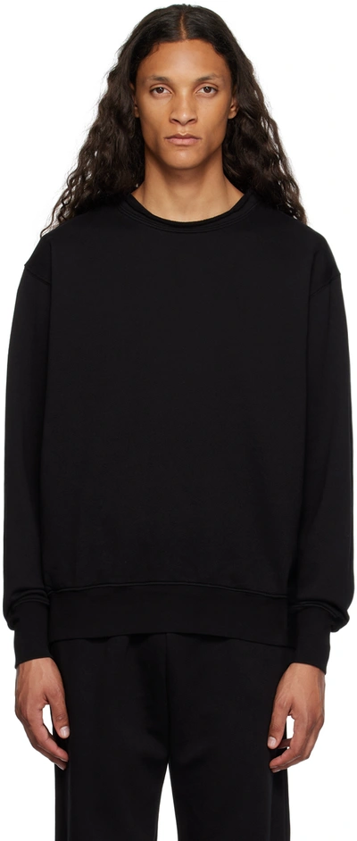 Shop Les Tien Black Roll Neck Sweatshirt In Jet Black