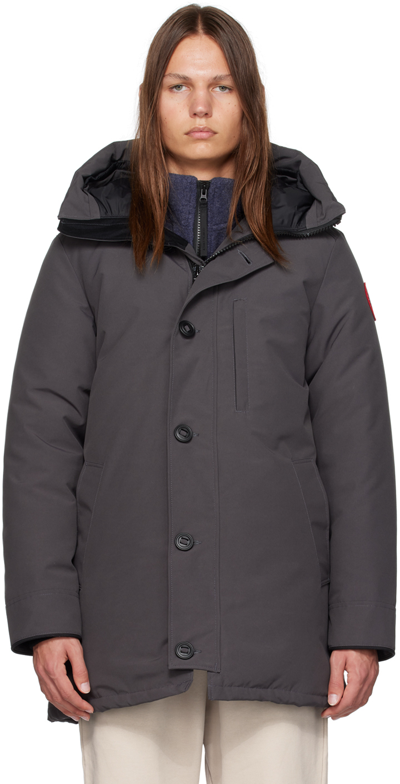 Shop Canada Goose Gray Chateau Down Jacket In Graphite - Graphite