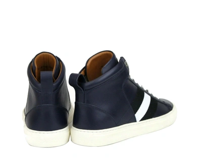 Bally Men's Calf Leather Hi-top Sneaker With - (size: D) In Dark Blue