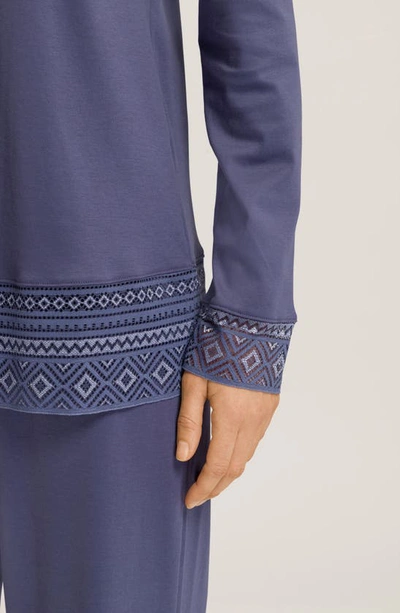 Shop Hanro Jona Cotton Knit Pajamas In Nightshade