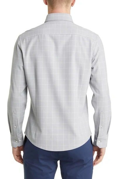 Mizzen + Main City Trim Fit Aluminum Check Flannel Button-down Shirt In Gray