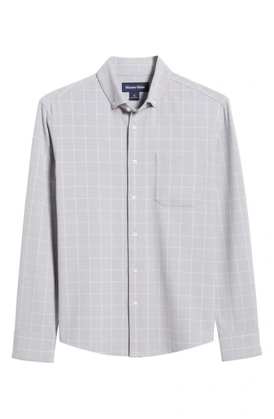 Shop Mizzen + Main City Trim Fit Aluminum Check Flannel Button-down Shirt In Gray