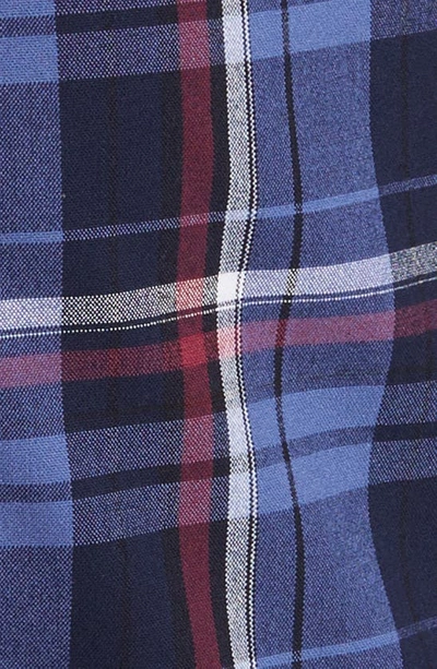 Mizzen + Main City Trim Fit Coastal Fjord Plaid Flannel Button-down Shirt In Blue