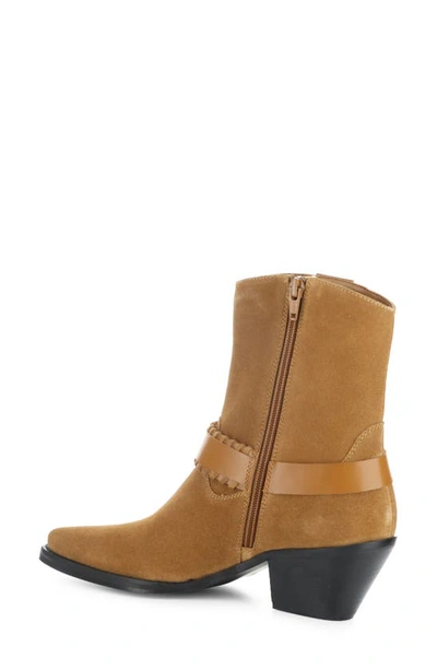 Bos. & Co. Tartan Bootie In Cognac Suede