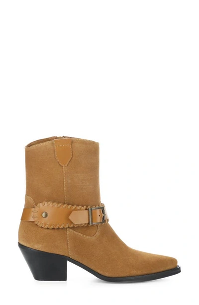 Bos. & Co. Tartan Bootie In Cognac Suede