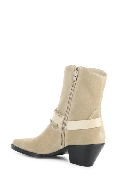 Shop Bos. & Co. Tartan Bootie In Beige Suede