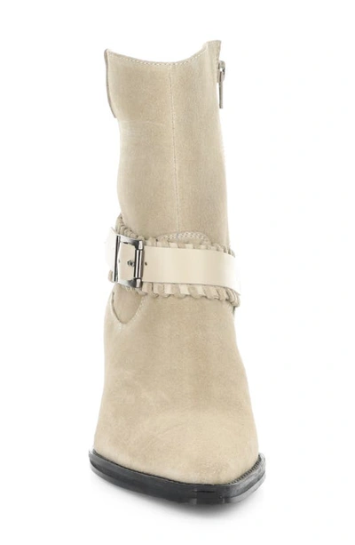 Shop Bos. & Co. Tartan Bootie In Beige Suede